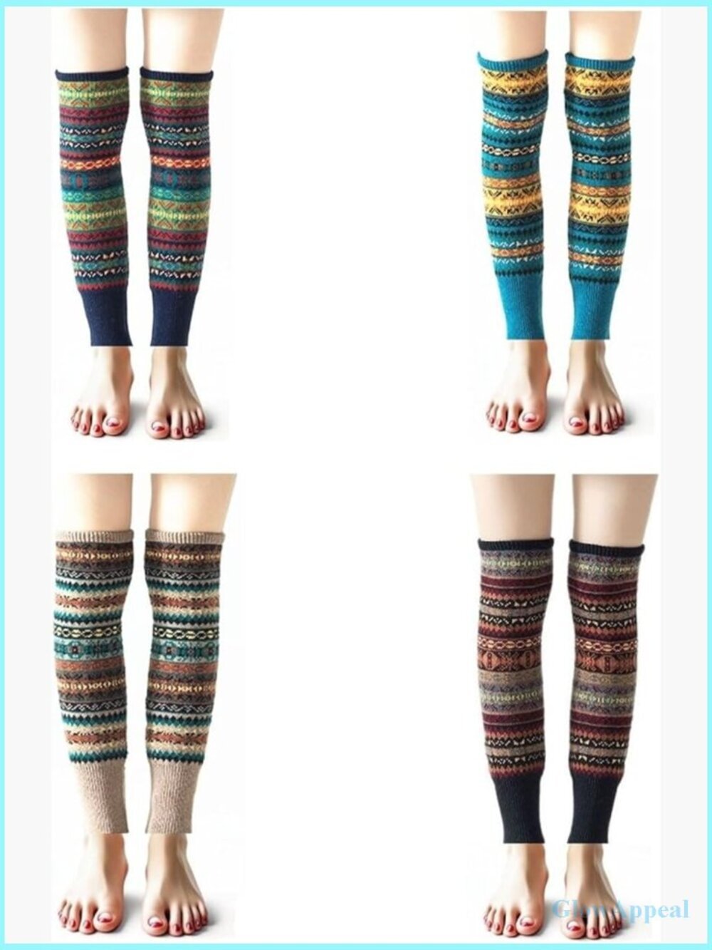 Wool Blend Cable Knit Leg Warmers Thick Cozy Winter Fashion